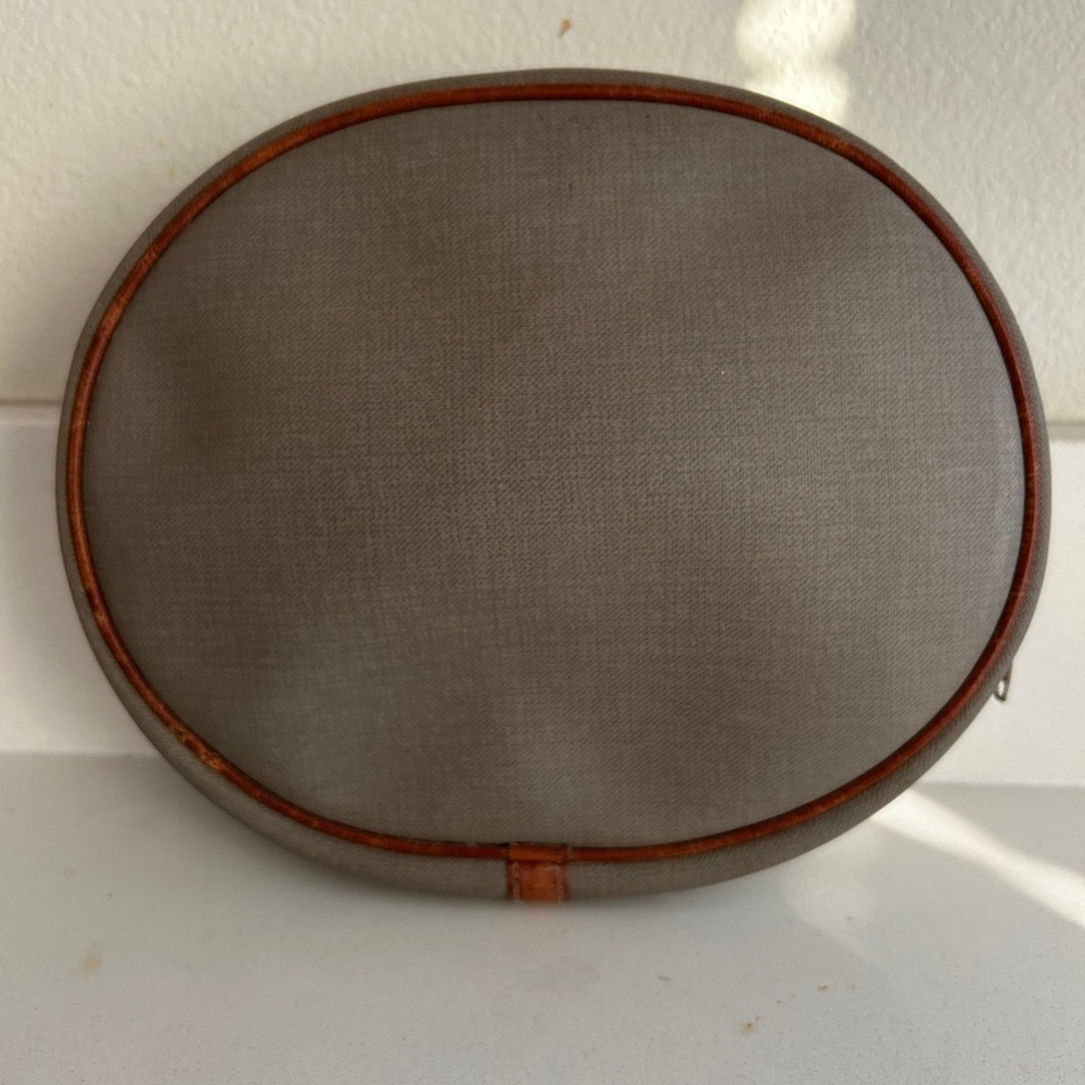 Christian Dior Vintage Canvas Leather Oval Cosmetic Bag - Picture 2 of 8